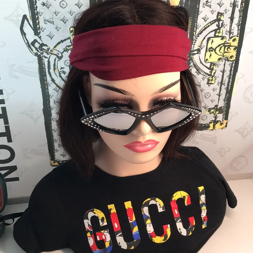 New Authentic Gucci Black Rhinestone Sunglasses. GG0496s 004 - Picture 5 of 14